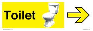 Toilet Sign Dementia Friendly Yellow Directional